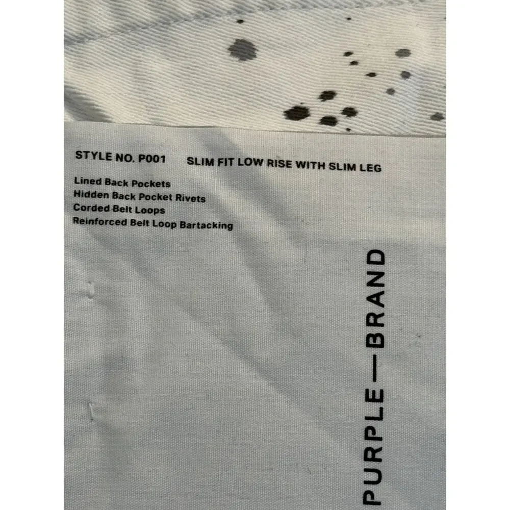 Purple P001 Optic White Paint Blowout Jeans Size 34/32 NWOT‎ size 40